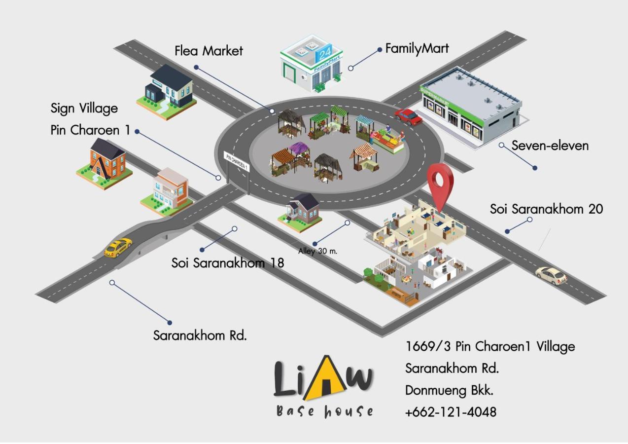 Liaw Base House Vandrarhem Bangkok Exteriör bild